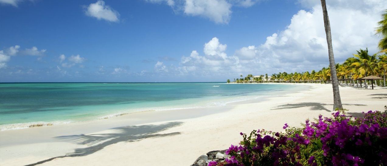 Antigua white beach crystal waters landscape