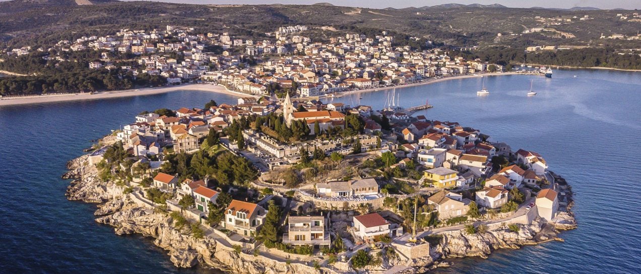 Trogir island beach houses landscape