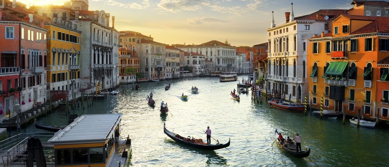 Italy Venice Gondolas and channels