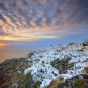 Greece scenic village and sunset