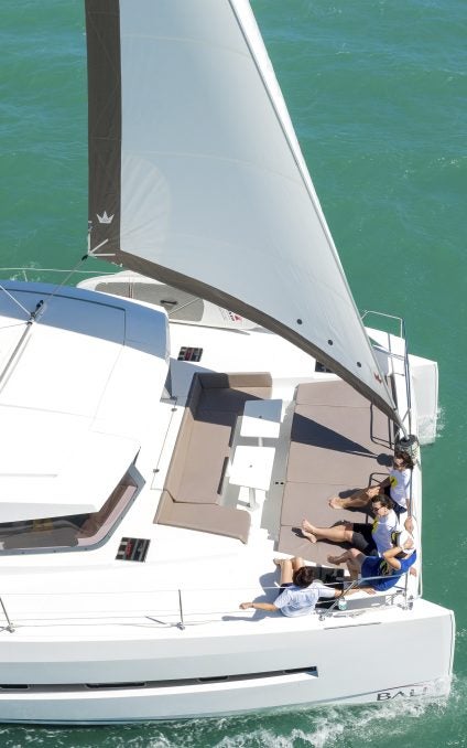 Catamaran yacht charter by the cabin